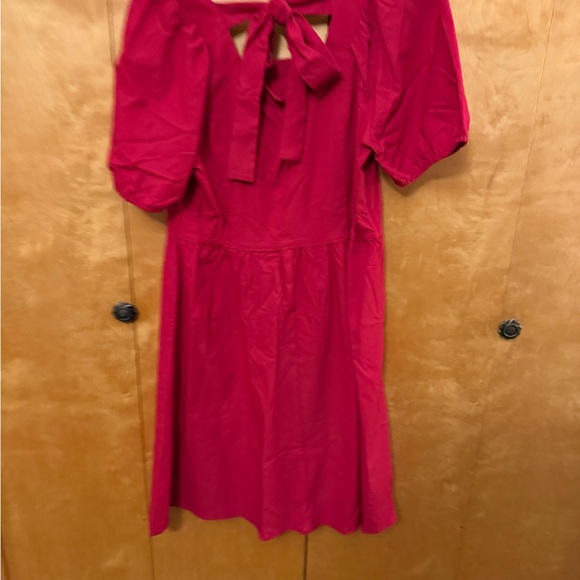 Amazon OFEEFAN Women Puff Sleeve Square Neck Tie in Back Dresses with Zipper - Picture 6 of 8